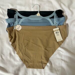 Danskin Large panties Set of 3 Blue Brown Black